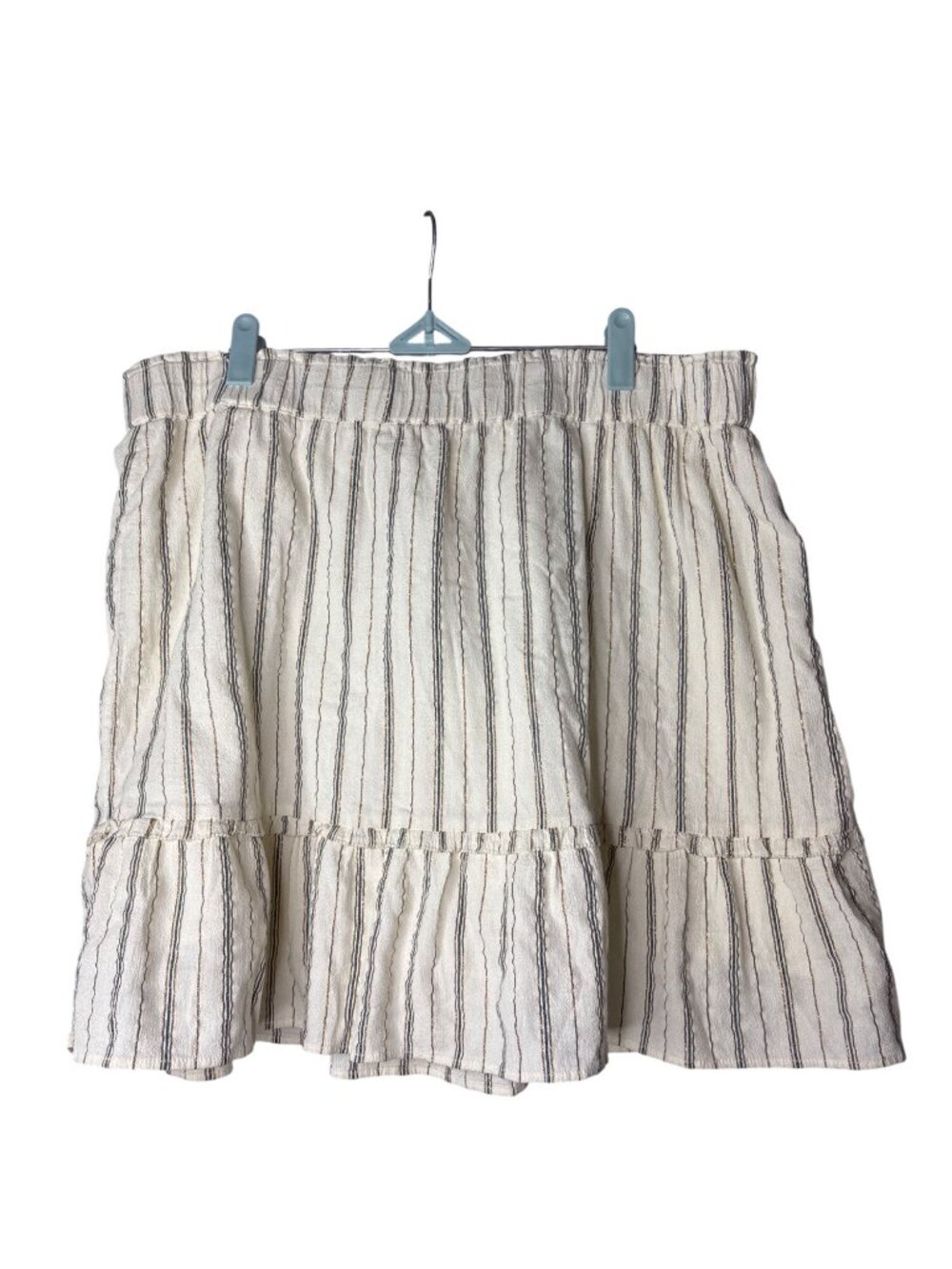 LOFT A-Line Knee Length Skirt Size XL Elastic Waist Lined Striped Multicolor New